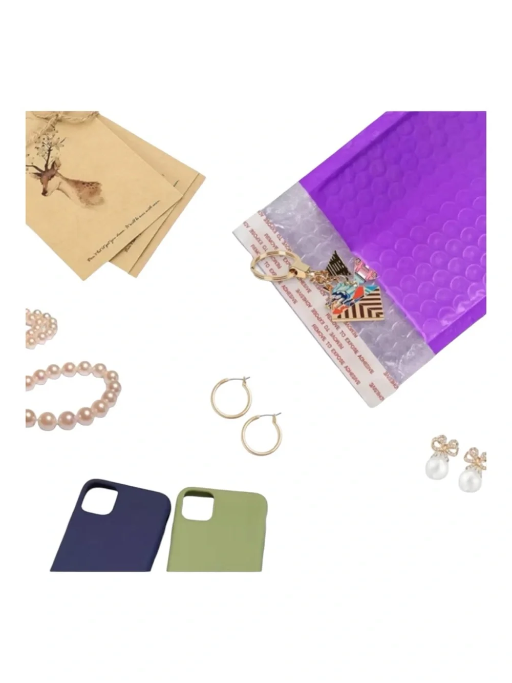 20 4X8 Purple Bubble Mailers - Picture 2 of 2